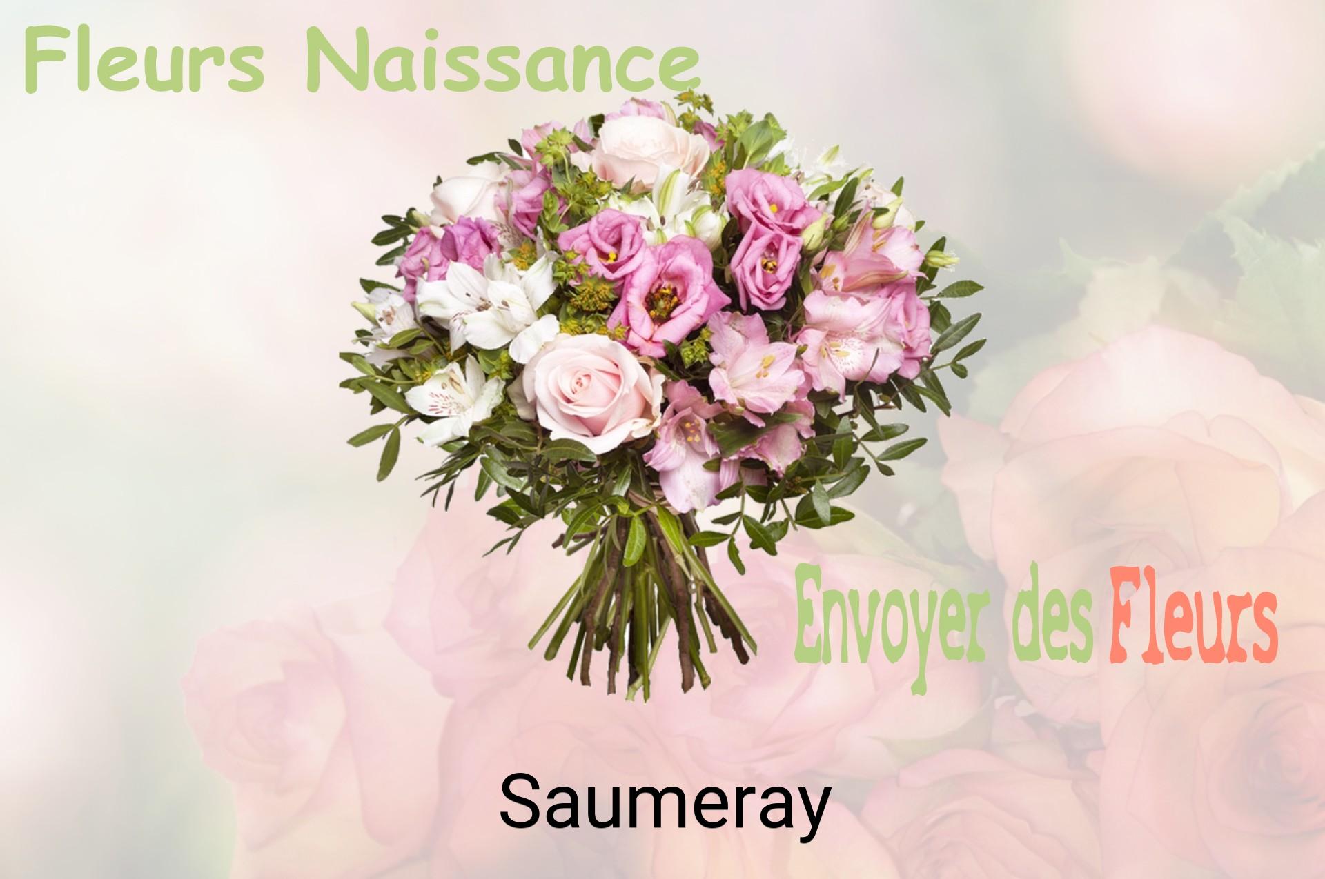 Bouquet de fleurs de naissance livré à Saumeray