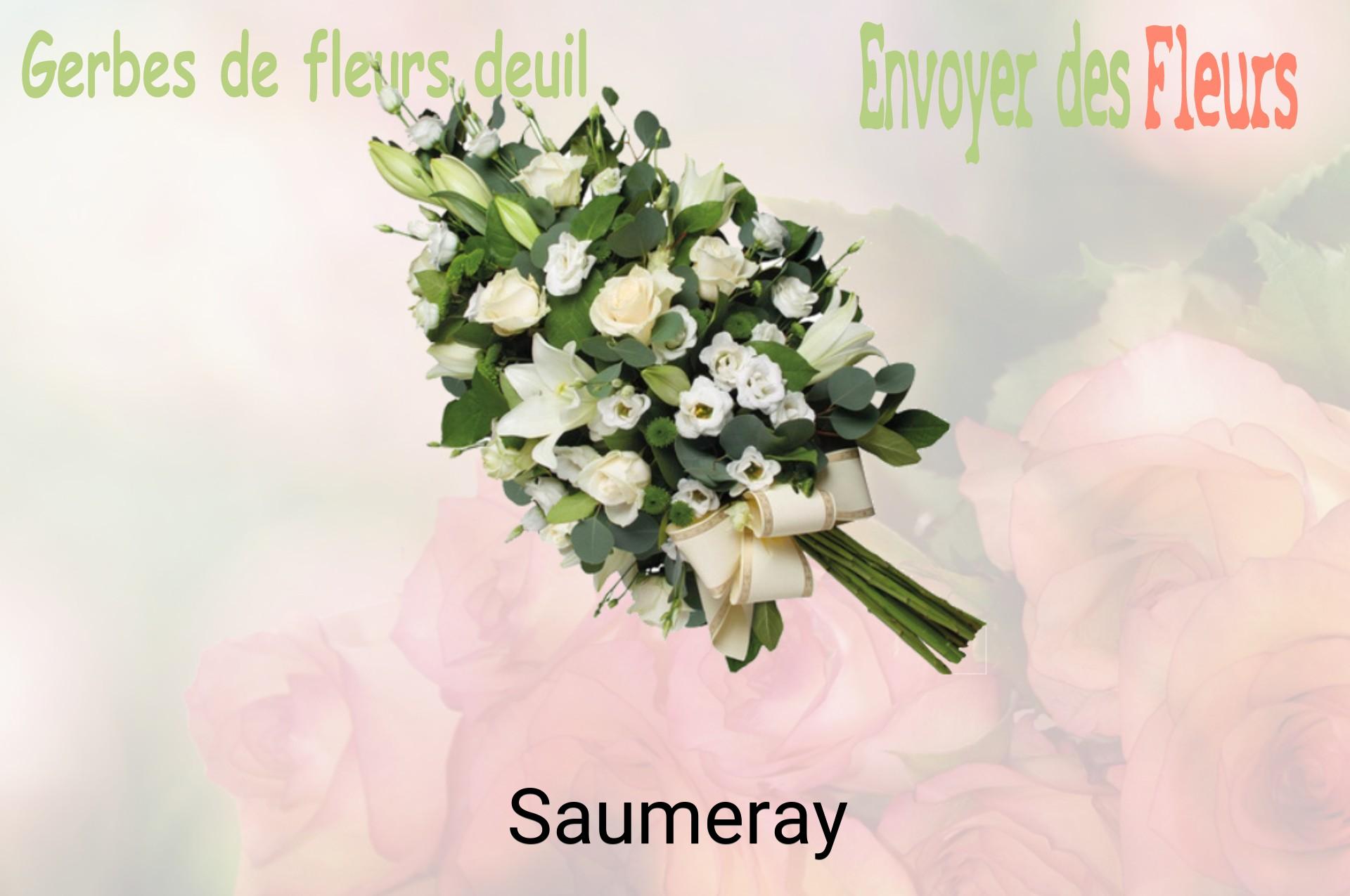 Gerbe de fleurs de deuil livrée à Saumeray